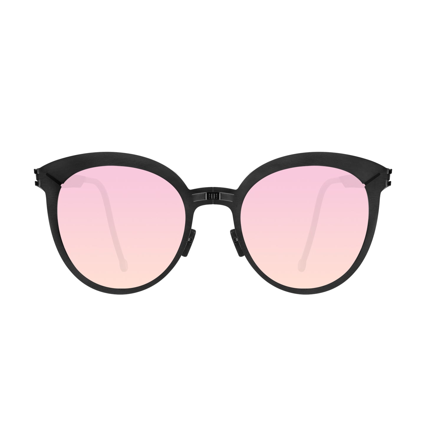 Jane Folding Sunglass 8106 Matte Black / Pink Mirror