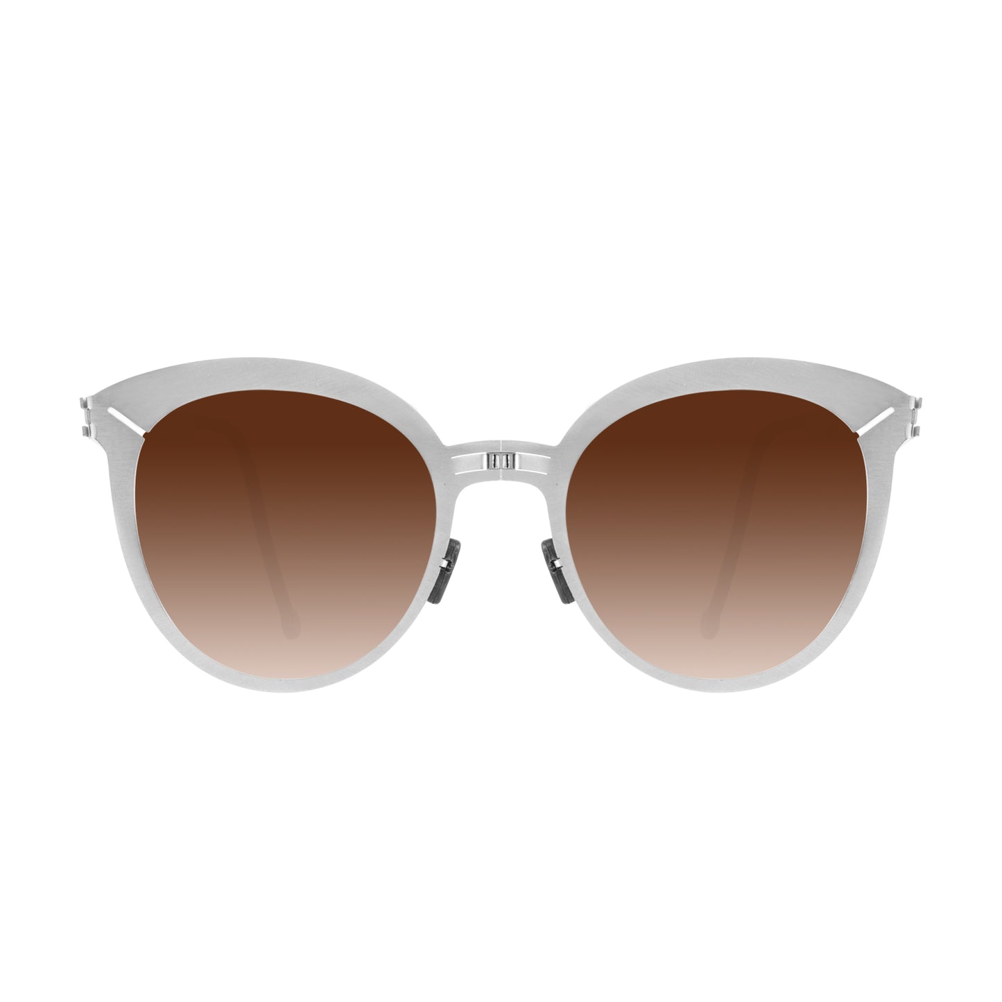 Jane Folding Sunglass 8106 Brush Silver / Brown Gradient