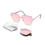 BRIGITTE Folding Sunglass S006 Brush Gold / Pink Mirror