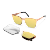 AUDREY Folding Sunglass SS002 Brush Gold / Copper Mirror