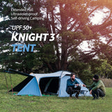 Knight 190T UPF50+ 防紫外光3人用帳篷 - 灰