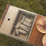 折疊不鏽鋼煮食燒烤爐 (連碳鉗及食物鉗)