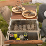折疊不鏽鋼煮食燒烤爐 (連碳鉗及食物鉗)