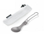 C001 鈦合金折疊餐具 (叉勺) Titanium Alloy Outdoor Travel Folding Tableware - Fork Spoon